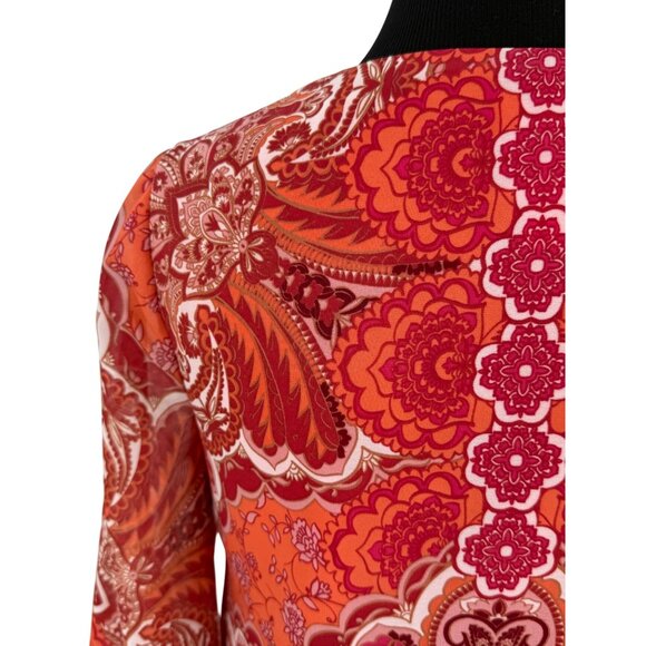 Vince Camuto Chiffon Tie-Neck Balloon Sleeve Paisley Casual Boho Mini Dress 4 S - Picture 13 of 16